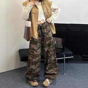 <span class=keywords><strong>Pantalon</strong></span> décontracté pour femme, style américain, ample, droit, à jambes larges, respirant, taille élastique, taille haute, nouveau pour l'automne, 0779 - Product Image 1