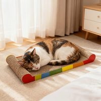 Lit pour chat en forme d'os arc-en-ciel 3-en-1, résistant à l'humidité et anti-déchirure, protection de canapé pour chats