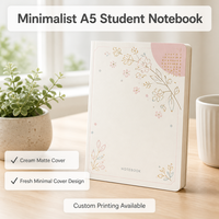 Carnet de notes minimaliste personnalisé A5, reliure parfaite, couverture mate douce, design à points, pour l'école, le bureau, l'écriture, les étudiants