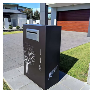 Black Mailbox Indoor Waterproof Mail <b>Box</b> With Lock and Key Outdoor Wall Mailbox Newspaper Delivery <b>Box</b> - Product Image 1