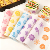 Kertas Pembungkus Burger Sandwich Anti Minyak Ramah Lingkungan Biodegradable Tahan Air Food Grade untuk Roti Hamburger, Dicetak Sesuai Pesanan