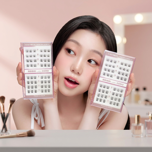 Keybo No-Glue Pippi <b>Lash</b> Collection Custom Logo Real <b>Mink</b> Half Eyelash Cat Eye Strip <b>Lashes</b> Reusable 10mm 16mm Mixed Lengths Box - Product Image 6