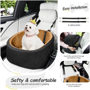 Siège de voiture pour chien pour petits/chiens moyens, sièges de voiture surélevés pour chien avec coussin épais pour chiens de moins de 20 livres avec 2 ceintures de sécurité - Product Image 6