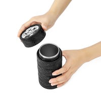 Mug à café en acier inoxydable 304 en forme de roue de voiture, tasse à pneu automobile originale, gobelet créatif pour boisson, cadeau d'anniversaire pour homme