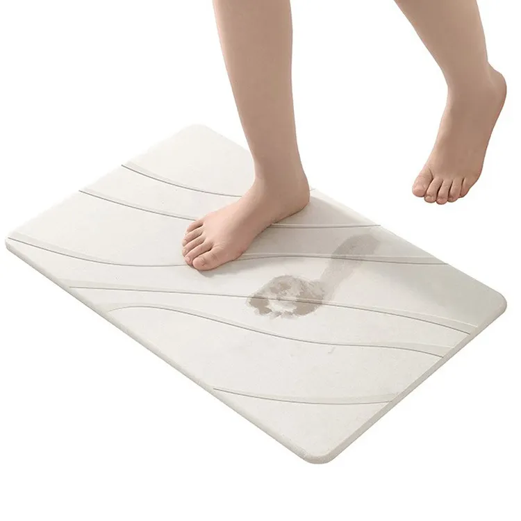Kunden spezifisches beliebtes Design Badezimmer schnell trocknende Kieselgur-Bade matte Stein bade matte leicht zu reinigende saugfähige Bade matte