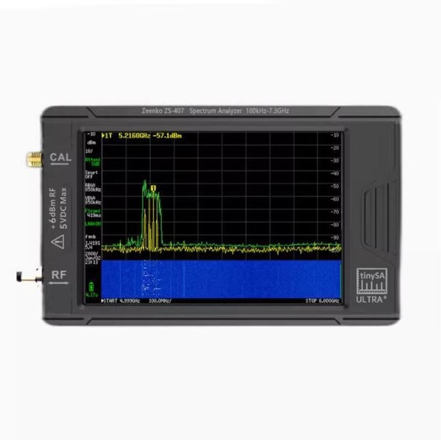 ZS406/ZS407 tinySA ULTRA Plus ZS406 407 Handheld Spectrum Analyzer, 100kHz-6.3GHz with 7.3GHz VCO F71