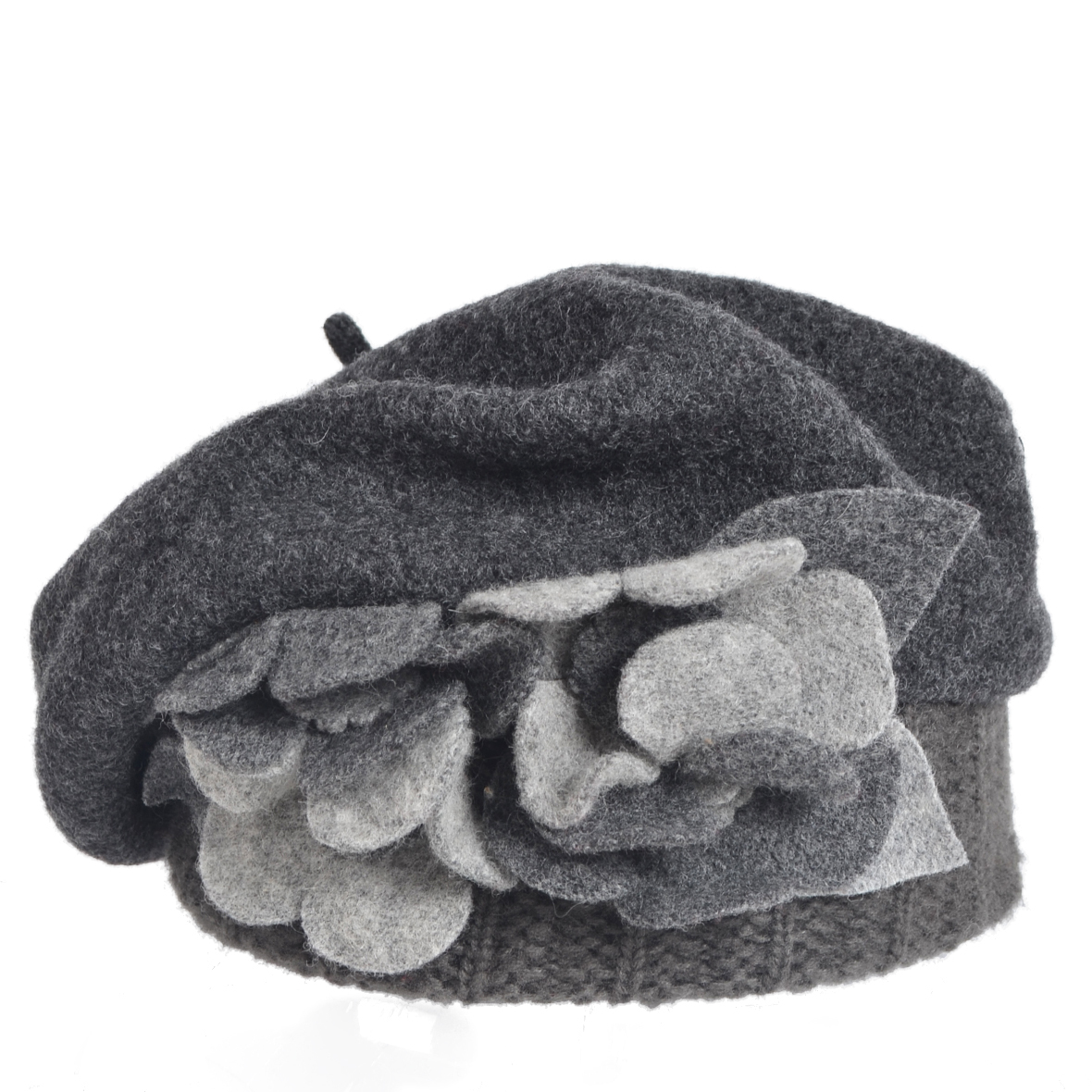 Women\'s French Beret Wool Beret Floral Dress Beanie Winter Hat, Black VECRY 100% Wool Lady French Beret - Floral Dress Beanie  main image 2