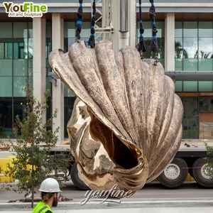 Escultura de Concha Marina de Bronce Personalizada para Decoración de Parques al Aire Libre, Estatua de Metal Moderna para Jardín - Product Image 6