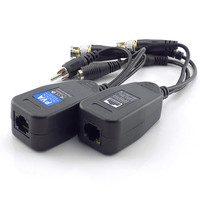 Balun vidéo CCTV HD 8MP, connecteur émetteur-récepteur DC RCA BNC vers RJ45 3-en-1 pour surveillance de sécurité CCTV, balun vidéo HD RJ45