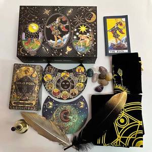 Juego de Tarot de Lujo con Láminas Doradas - Set de Regalo con 78 Cartas, Guía Duradera y Caja de Regalo - Product Image 1