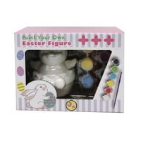 Elsas pâques poussins œufs avec jouets décoration statue en céramique plâtre peinture kits bricolage peinture matériel kit