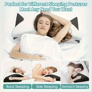 Butterfly <b>Shaped</b> Memory Foam Neck <b>Pillow</b> for Side and Supine Lying Streamlined Design Relaxed Shoulders Soft Sturdy Support - Product Image 5