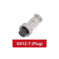 Usine CE RoHS GX12 Type d'écrou 7Pin mâle femelle 12mm prise d'aviation circulaire connecteur de panneau de fil avec couvercle en plastique