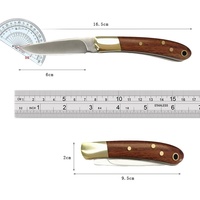 Couteau pliant de poche en acier avec manche en bois, couteaux portables pour le camping, la randonnée, l'EDC, les activités de plein air
