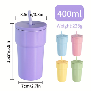Vaso Térmico de Acero Inoxidable 304 con Aislamiento al Vacío, con Pajita, a Prueba de Fugas, Termo Portátil para Oficina, Viajes y Actividades al Aire Libre - Product Image 4
