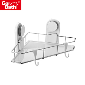 Customized <strong>Bathroom</strong> Wall-Mounted Shampoo Bottle Holder Plastic <strong>Corner</strong> Shower <strong>Caddy</strong> with Hooks Hotel Living Room Kitchen Use - Product Image 2