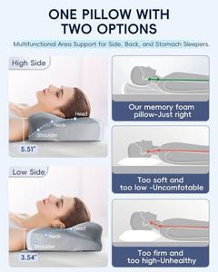 Ultra Pain Relief Custom Knitted <b>Cervical</b> <b>Neck</b> <b>Pillow</b> Cooling Memory Foam for Optimal Support while Sleeping - Product Image 4