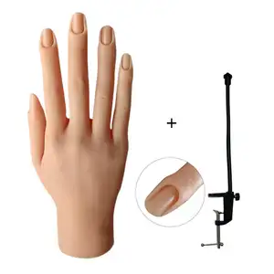 Mannequin Artificial Simulation hand finger display Flexible Movable Nail practice hand With Bracket for acrylic nails
