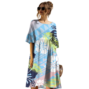 Bán Buôn Hot Phong Cách Womens Dresses Tùy Chỉnh Samoan Puletasi Cộng Với Kích Thước Cổ Điển Đảng Dress Mềm Polynesian Quần Áo - Product Image 5