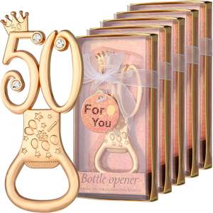 Abrebotellas de 50 cumpleaños con temática de oro rosa de hierro metálico para regalos de fiesta de boda de 50 <span class=keywords><strong>aniversario</strong></span> - Product Image 1