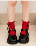 Chaussettes en coton bouclé pour enfants, personnalisables et en gros - Nouvelle collection automne/hiver, motif jacquard ours et chaleur thermique