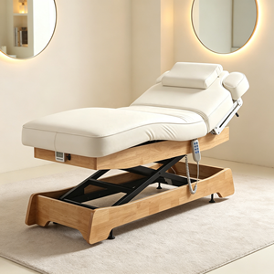 Lit de massage électrique haut de gamme en bois massif, 3 moteurs, chauffage à température constante, pour salon de beauté et spa - Product Image 2