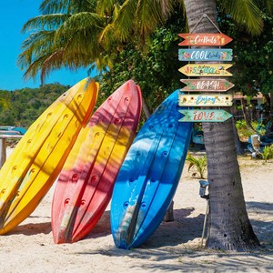 Placas de letrero de madera <span class=keywords><strong>para</strong></span> playa de verano, colgante de pared de madera <span class=keywords><strong>con</strong></span> temática del océano, decoración colorida de letrero de primavera <span class=keywords><strong>para</strong></span> fiesta en la <span class=keywords><strong>piscina</strong></span>, vacaciones en caravana - Product Image 5