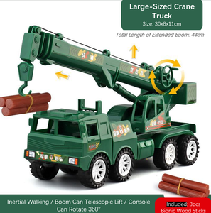 Camion-grue de construction en plastique pour garçons, véhicule multifonctionnel à inertie avec corde de levage, pour les 5-13 ans - Product Image 2