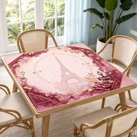 Tapis de Mahjong Tour Eiffel 31,5x31,5 pouces, motif floral parisien, antidérapant, imperméable, pliable, personnalisable, ensemble cadeau de Mahjong