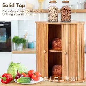 Bamboo Corner Shelf Storage Rack For <b>Kitchen</b> Cabinet Organizer With Two Tiers And Natural Finish - Product Image 2