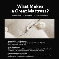Matelas à ressorts indépendants MUTO White Swan, fabriqué à la main avec des crins de cheval et de la laine, ultra-luxueux, pour villas et hôtels, douceur modérée