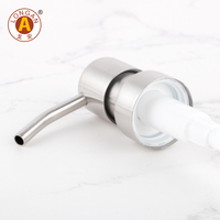 Pompe à savon en métal, pompe à shampoing en acier inoxydable 304, aspect métallique argenté, pour utilisation dans la zone de douche