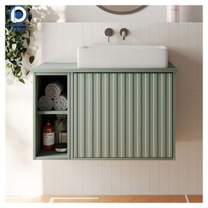 <span class=keywords><strong>Meuble</strong></span>-lavabo mural Prima Modern Villa en <span class=keywords><strong>bois</strong></span> massif avec armoires miroir <span class=keywords><strong>et</strong></span> comptoirs en quartz artificiel - Product Image 5