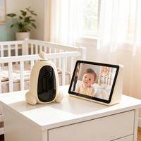 Moniteur Bébé Sans Fil 2.4G à Longue Portée avec Écran Partagé (3 ou 4 Écrans), 1 Unité Parentale et Jusqu'à 4 Caméras Bébé, Vue Double