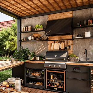 Conjunto de Cocina para Exteriores con Gabinetes, Parrilla para Asar, Fregadero, Cajones, Isla Modular de Aluminio, Parrilla Completa para Patio Trasero - Product Image 6