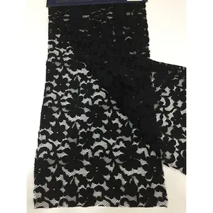 Top One – tissu noir en Nylon et coton tricoté pour robe et jupe