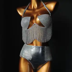 Nieuwe Diamant Kwastje Bikini Hoge Taille Bikini Nachtclub Slijtage