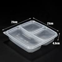 Boîtes de repas jetables en plastique pour micro-ondes à 3 compartiments, contenants pour la préparation des repas