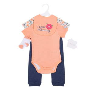 Baby Girl Animal Print 5 Pieces Cotton Romper Pant Bib <b>Sock</b> Newborn Baby Clothes Princess Girls Jumpsuit Pajamas Baby T-shirt - Product Image 5