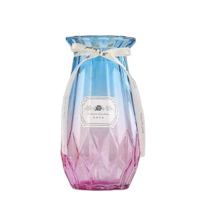 Crystal clear colored tall glass vase flower pots for wedding