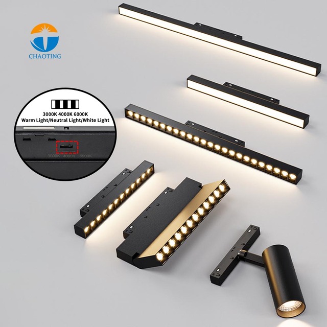 Tuya Zigbee 2.4G WiFi Smart Control Dimmable Magnet Track Light Dial-up Switchable CCT Magnetic LED Track Light System