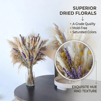Buket Bunga Kering Campuran Pampas Lavender Buatan Tangan untuk Dekorasi Acara dari Supplier