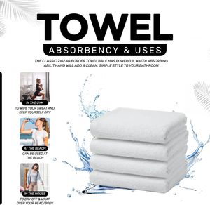 Myooka <b>Terry</b> Woven Bath Towel 100% Cotton | Soft | Durable & Absorbent | 500 GSM | White 70x140cm | <b>Bulk</b> Ready Stock EU - Product Image 1