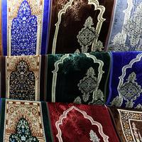 Tapis de prière musulman personnalisé 100 % polyester, tapis épais et doux, tapis de prière islamique turc, tapis de voyage persan, ensemble de tapis organiques