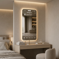 Miroir LED Tactile IP44 Style Moderne Instagram, Personnalisable pour Salon, Villa et Salle de Beauté, Livraison Directe Mondiale
