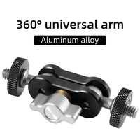 Bras articulé professionnel en alliage d'aluminium pour moto, rotation à 360°, double rotule, réglable, léger, 1/4''