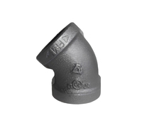 Raccord de tuyauterie en fonte malléable, coude à 45 degrés |   Raccord coudé en fer fileté NPT classe 150 pour systèmes de plomberie haute pression gaz/eau
