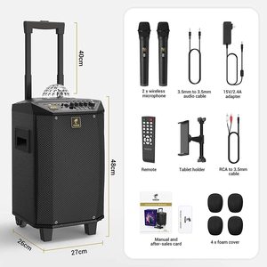 Sistema Microfonico Professionale TONOR K20 UHF per Registrazione Video, <span class=keywords><strong>Karaoke</strong></span> con Altoparlanti e <span class=keywords><strong>Bluetooth</strong></span> - Product Image 2