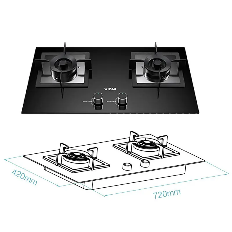 Xiaomi Viomi Smart Gas Cair Kompor Aplikasi Monitor Detector Dapur Double Api Kompor