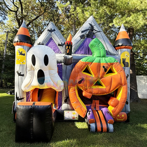 Wholesale kids holiday <b>inflatable</b> bounce house halloween pumpkin commercial bouncy castle and slide combo - Product Image 5
